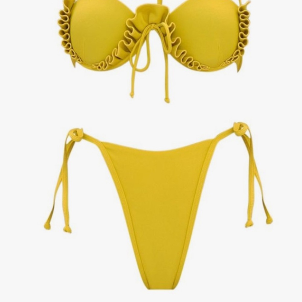 Andrea Iyamah “FULA” Yellow Bikini Set